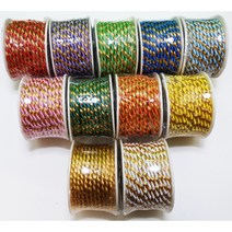 만들기재료/투톤꽈배기끈/9미터 롤 굵기4미리/, 4mm 금색 (금줄)