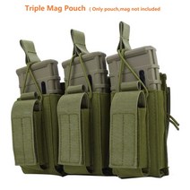 전술 molle 매거진 파우치 싱글더블트리플 라이플 피스톨 매그 파우치 m4 m14 m16 ak ar용 2층 카트리지 홀더, 유형 1-녹색