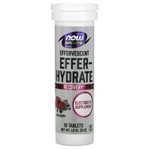 NOW Foods 스포츠 발포-하이드레이트 믹스 베리 10정 51g 1.8oz, 1병
