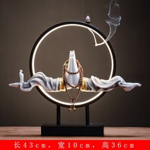 인센스 챔버 스틱 홀더 향로 향초 현대 가정용 실내 장식품, 2. 佛手禅心水墨送倒流香佛珠香夹