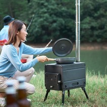 파파스 캠핑 화목난로 우드스토브 장작 연통, 화목난로+연통