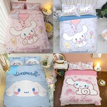 산리오 시나모롤 침대 침구 커버세트 이불 베개 커버 어린이 싱글 더블 4375412068, AD