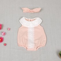 엔젤하트 더블프릴롬퍼2종(롬퍼+헤어밴드) 신생아 바디슈트 아기옷 남아 여아 남자 여자 6개월 12개월 백일 아기 돌 선물 임신 출산 우주복