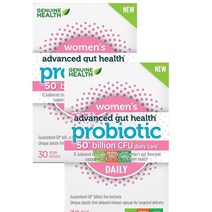 Genuine Health Daily Probiotics for Women 50 Billion CFU 제뉴언헬스 여성용 프로바이오틱스 500억 30 ct 1팩, 2팩