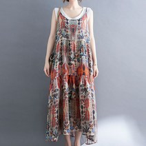 L.ONLINE SHOP중년여성 빅사이즈 시원한 소재 나시 캉캉 롱 원피스 원피스 하객룩 트위드원피스 쉬폰원피스 뷔스티에원피스