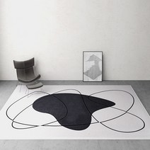 스페인카페트 북유럽풍 초대형 러그 모던한 미니멀리스트 블랙 그레이 거실 카펫 조명 럭셔리한 넓은 공