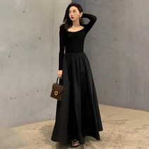 롱 원피스 맥시 여성 파티 드레스 여행 을위한 resses 빈티지 블랙 오-넥