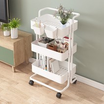 아이디어하우스 3단 다용도 정리 트롤리, 화이트