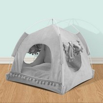 Pet Cat Tent Summer Cave hu Sleep House For Kien 개 놀이 틀 케이지 바구니 고양이 Nesk Kennel Small Dog Bed Chihua, L, Gray 2