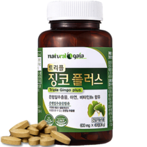 은행잎추출물 혈행개선 60정 식약청인정 은행잎 플러스 고함량 정제 추천 징코 효능, 60정 x 1개 (2개월분), 1개