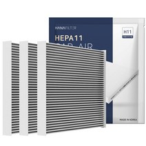 3개 하나필터 PM2.5 차량용 자동차 에어컨 필터 초미세먼지 제거 국내산, HF-09