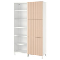 이케아 베스토 수납콤비네이션+도어 - 화이트/비에르셰비켄 자작나무무늬목 120x42x202 cm
