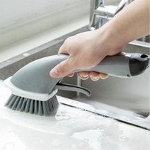 손잡이버튼 세제내장 욕실청소솔 찌든때제거 찌든때솔, 1개, 그레이