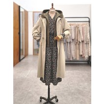 후드 배색 롱 야상 점퍼 T226AJP532W(1306184)