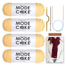 [니뜨] 모드케이크 목도리털실 4p DIY 세트, 26_연노랑