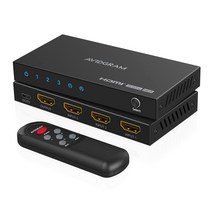 HDMI 전환기 4K 60Hz AVIDGRAM HDMI 2.0 셀렉터 3입력 1출력 HDMI 전환 3포트 HDMI 스위처 IR 리모컨 첨부 HDCP 2.2 HDR10 3D 18Gbps for Xbox PS4 Roku HDTV Monitor 대응