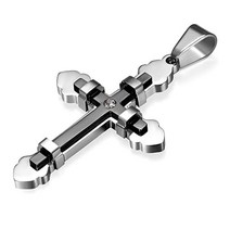 남성 목걸이 십자가 스테인리스 크로스 펜던트 세련된 예수 그리스도 액세서리 선물 소중한 사람 친구 남자 아버지에게 블랙