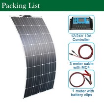 태양광3KW 태양 전지 패널 키트 단결정 유연한 충전기 셀 홈 시스템 300W 12V, 02 100W solar system