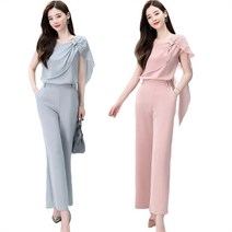 Daegu TZ040330 여성투피스 블라우스 + 여성바지 블라우스 반팔티 여성티셔츠 여자바지 여성세트 빅사이즈