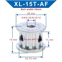 XL 18T 타이밍 풀리 보어 5/6/6.35/8/10/12mm 알루미늄 풀리 휠 AF 모양 슬롯 폭 11 mm XL 10 mm 타이밍 벨트|Pulleys|, 1개