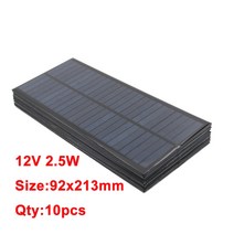 태양광 발전 휴대용 태양열 패널 발전기 캠핑용 파워뱅크 10pcs 12v 2.5 w, 철사를 가진 12v 2.5w