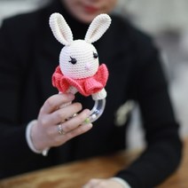 [코바늘 DIY패키지] 면사로 만드는 태교 딸랑이, 토끼
