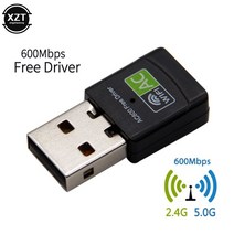 네트워크 랜카드 무선 USB 와이파이 어댑터 600Mbps 무료 드라이버 동글 PC 카드 2.4G / 5Ghz 랜 이더넷 수신기 AC, [02] 600m, 02 600m