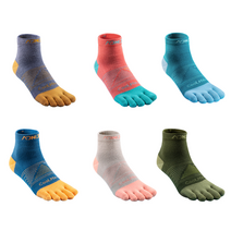 AONIJIE 2 Pairs COOLMAX 남여성 스포츠 발가락 양말 무좀예방 마라톤 등산 트레일러닝양말, 카키, 두 쌍