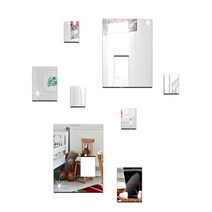 현대 DIY 3D 사각 미러 벽 스티커 아크릴 벽화 데칼 홈룸 장식, 은