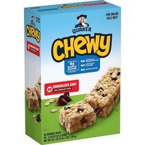 [미국직구] Quaker 하이 퀄리티 간식 Quaker Chewy Granola Bars Chocolate Chip 49Oz 58Pack, 상세참조, 수량