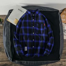 남녀공용 캐주얼 블랙홀 오버핏 박시 체크 셔츠 남방 chiffon shirt 비보뉴 K123B893