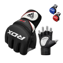 [한국유일정품]링사이드코리아 RDX F12 MMA 종합 격투기 트레이닝 글러브 복싱 오픈핑거 태권도 장갑, 블랙