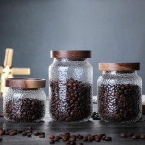 1 + 1 850ml 일본 스타일 빈티지 유리 밀폐 용기 원두 커피 보관 병 수납 수제청 다용도 쿠키 콩 곡물, 850ml + 850ml