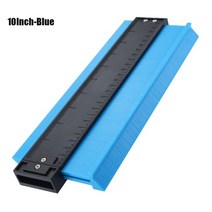 모서리 치수 코너 곡선 측정기 윤곽 게이지 절단 템플릿 목공 도구 목재 측정 눈금자, 10인치 블루