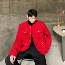 남성 남자 트위드자켓 봄버자켓 트러커 하운드 하객 숏 라운드 자켓