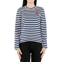 [꼼데가르송] (P1T009 NAVY WHITE) 여성 스트라이프 긴팔 티셔츠 19FW