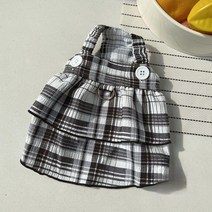 유키고고 반려동물 체크 나시 스커트, 블랙