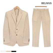 빌리버스 남성 셋업 BIT015 남자 린넨 자켓 슬랙스 여름 정장 세트