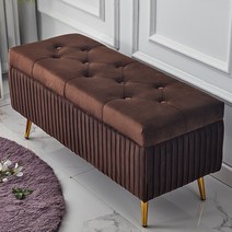 수납 벤치 소파 의자 쿠션 다용도 북유럽풍 수납박스 거실 패브릭, F 150x40x45CM, J 어두운 갈색
