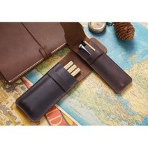 만년필파우치 만년필보관함 만년필케이스 고급 가죽, 4구, 블랙