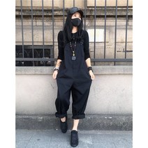 빅사이즈멜빵바지 때리다 화물 가을옷 스타일리쉬 슬림핏 바디슈트 긴바지 여성 와이드 루즈핏 캐쥬얼 2439023668