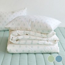 [올리비아데코]낭트 40수 광목 이불커버(S), 네추럴그린_40_O21AEB05S
