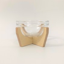 누스NOUS 누스 live edge01 강아지 고양이 수반 식기 식탁 그릇 애견 애묘, 1세트, 일반유리투명(높이12.3cm)