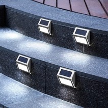 HK.SELL 태양광 스테인리스 삼각 벽부등 계단등 4p, 백색등