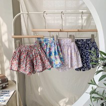 [6color]여아 치마 바지 플라워 유아 아동 주니어 플레어 코튼 주름 스커트