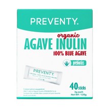 유기농100% 아가베 이눌린 프리바이오틱스 40포 차세대 유익균 유산균먹이 분말 가루 비건인증 식이섬유 프록탄 장끝까지살가는 마이너스탄수화물 중합도분자10이상 자연유래 멕시코직수입, 40스틱, 3g