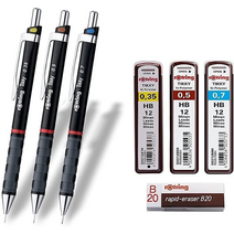 독일 로트링 rOtring 티키 3개 세트 0.35/0.5/0.7 mm (3 리필 HB +, 옵션1