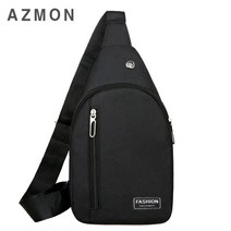 AZMON 심플 캐주얼 패션 슬링백 0.14kg 초경량 용량2.5L, 30 x 16 x 6cm, 블랙