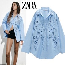 자라 셔츠 컷 아웃 펀칭 자수 ZARA