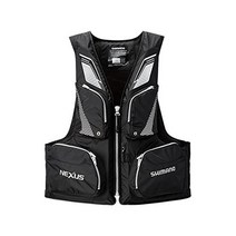시마노 SHIMANO NEXUS VF-142Q 부양 조끼 낚시 라이프 베스트, XXL, 블랙